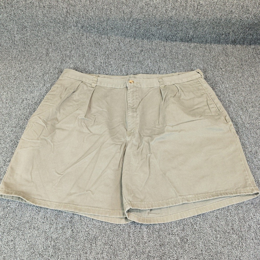 Duck Head Pleated Chino Shorts Size 42 Mens Khaki Tan 100% Cotton Twill Classic
